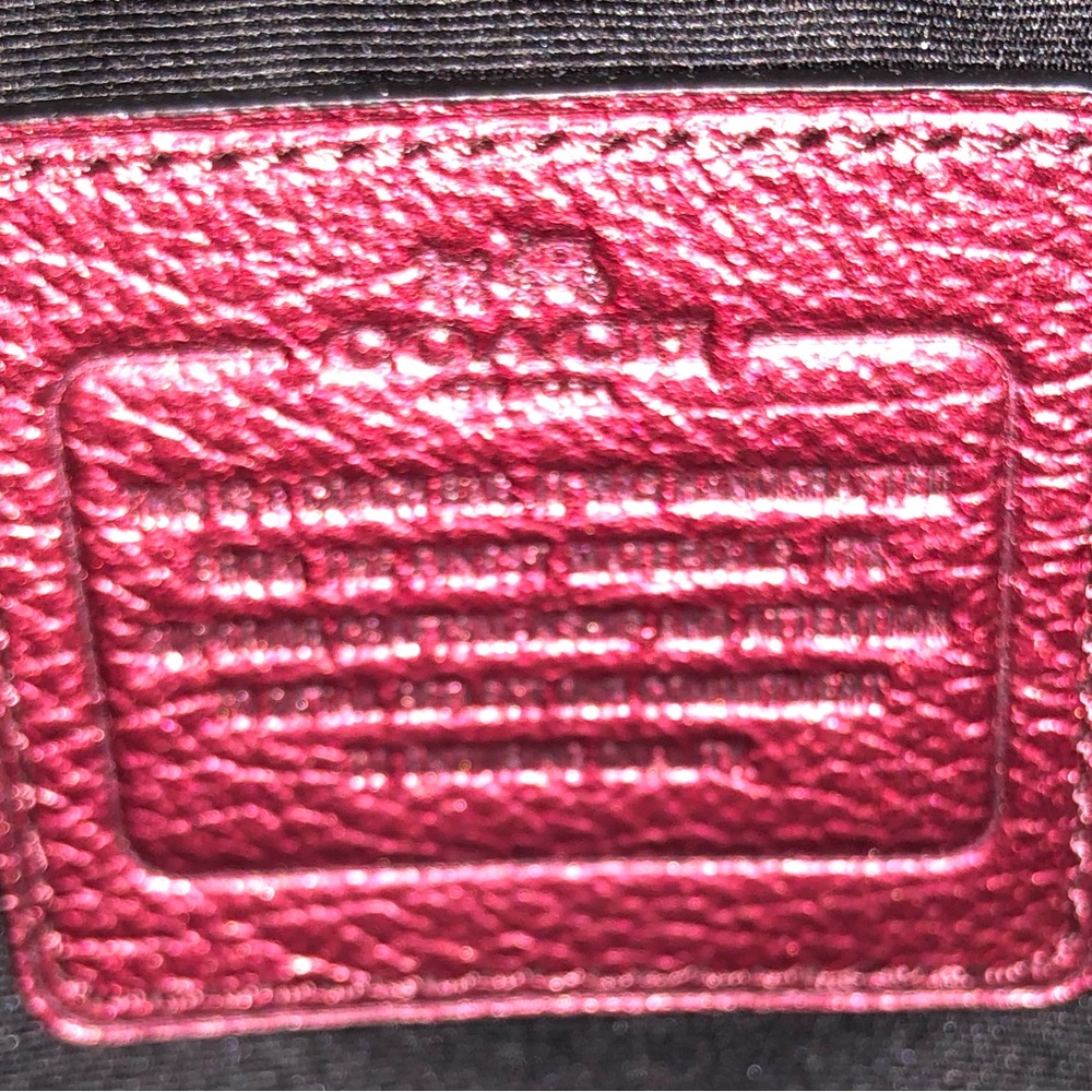 Coach Leather Mickie Shoulder Tote in Metallic Cherry - Picture 7 of 9
